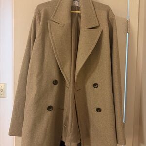 Old Navy Classic Beige Double-Breasted Pea Coat
